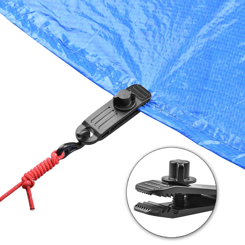 Cheap Goat Tents Awning Clamp Tarp Tarpaulin Windproof Snap Clips Outdoor Camp Tent Tighten Tools Travelling Easy Carrying Portable Parts   